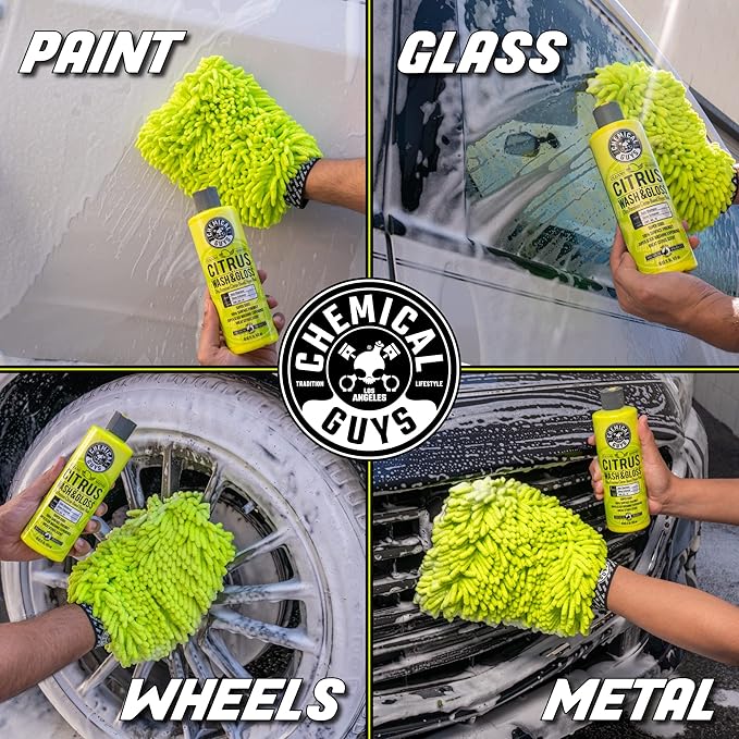 Chemical Guys Ultimate Scratch-Free Detailing Car Wash Bucket Kit with Accessories, Car Detailing Kit With Dirt Trap, Wash Mitt, Lid, and 16 oz Soap, Safe For Trucks, SUVs, Motorcycles, RVs