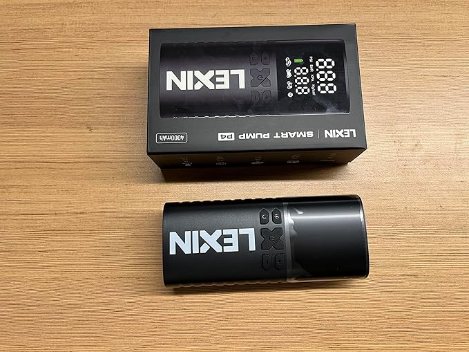 LEXIN P4 Tire Inflator Portable Air Compressor, 150PSI Electric Air Pump for Car Tires, w/Pressure Gauge&LED Light, 4000mAh Cordless Smart Pump for Car/Motorcycle/Bike/Bicycle/Scooter/Ball/Inflatable