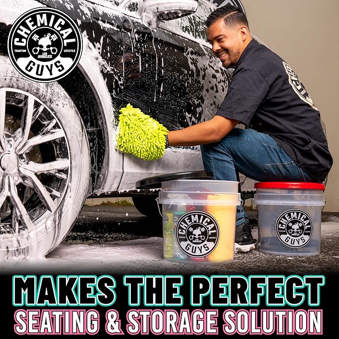 Chemical Guys HOL129 Best Two Car Wash Bucket Kit to Wash & Dry (11 Items Including 3 16 oz. Chemicals)