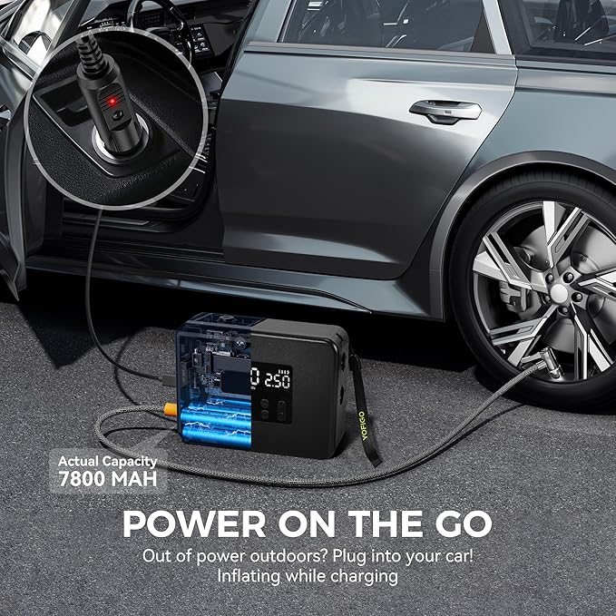 Tire Inflator Portable Air Compressor,160PSI Dual Power Electric Air Pump for Tire, Air Inflator in Auto Shut-Off, Digital Pressure Gauge Display for Truck, Cars, Motorcycles, Bikes & Balls